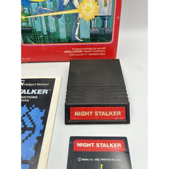 Night Stalker Intellivision Game With Box Manual And Overlays Mattel - Picture 2 of 11
